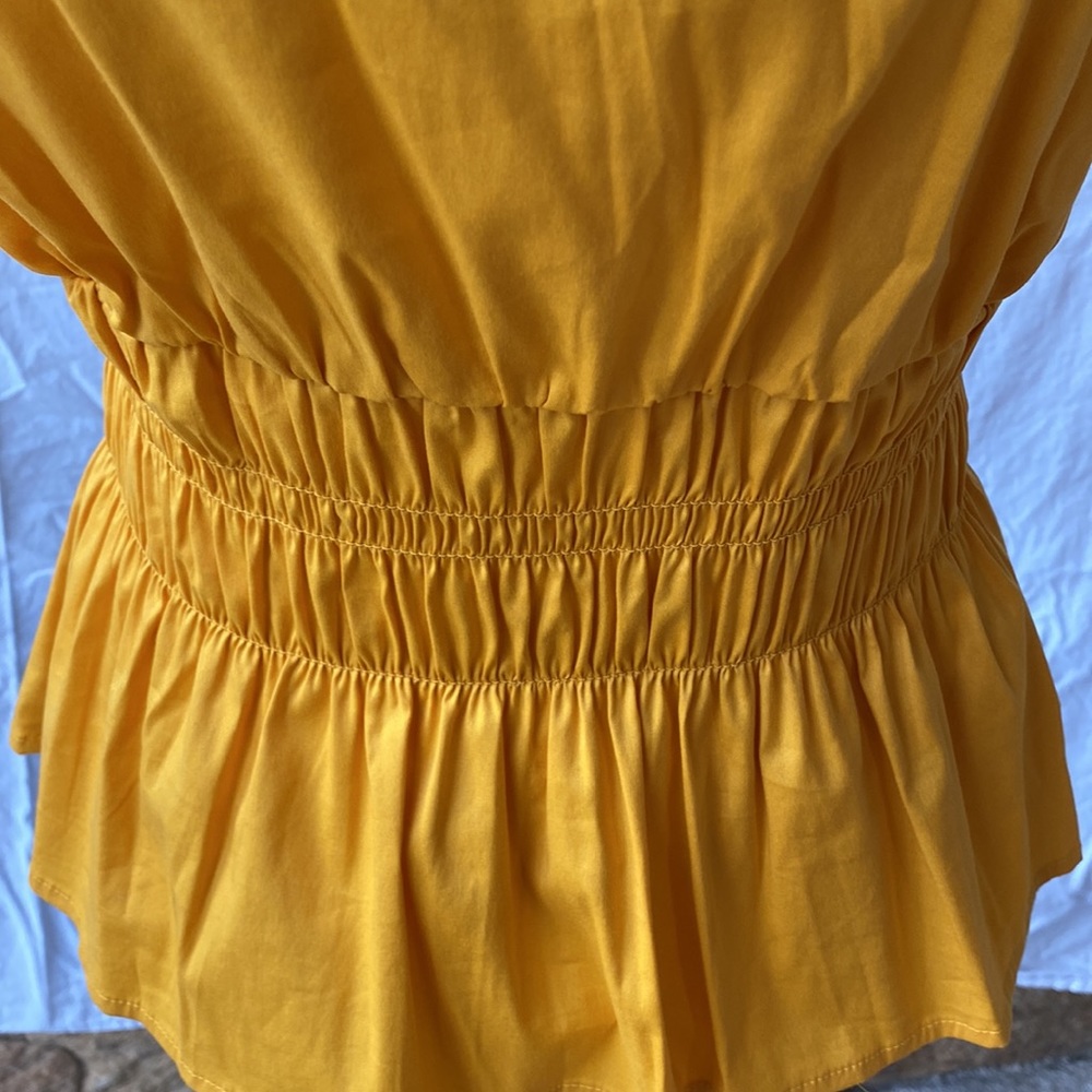 White House Black market beautiful gold colored halter top. - Picture 2 of 6